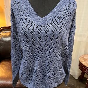 Chic Navy V-Neck Sweater